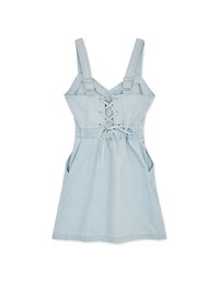 Strappy Cutout Denim Mini Dress