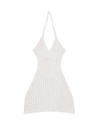 【MIKA Collaboration】 Hollow Slimming Strap Knitted Short Dress