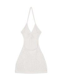 【MIKA Collaboration】 Hollow Slimming Strap Knitted Short Dress