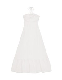 Wood Ring Broderie Anglaise Long Dress (With Padding)