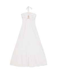 Wood Ring Broderie Anglaise Long Dress (With Padding)
