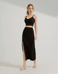 Twist Knitted Slit Set (With Padding)