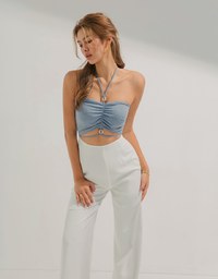 Lace-Up Ring Cutout Jumpsuit (With Padding)