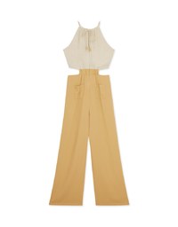 Halter Neck Cutout Ring Jumpsuit