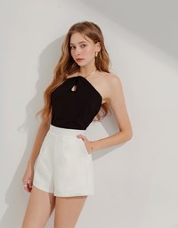 Gold Chain Cut Shoulder Playsuit (With Padding)