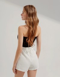 Gold Chain Cut Shoulder Playsuit (With Padding)