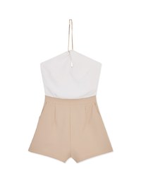 Gold Chain Cut Shoulder Playsuit (With Padding)