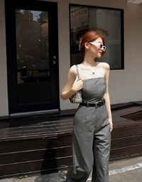 Flat Cut Jumpsuit (With Padding And Belt)