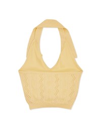 Lapel Knit Fitted Tank Top (With Padding)