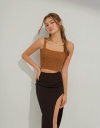 2Way Strap Knit Crop Vest