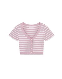 Striped Button-Breasted Knitted Top