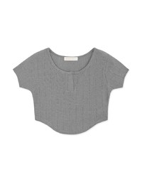 V Neck Crop Knitted Top