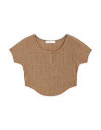 V Neck Crop Knitted Top