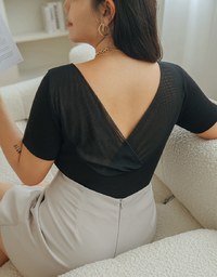 Back Overlap Square Neck Top