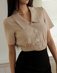 Button-Breasted Crop Top