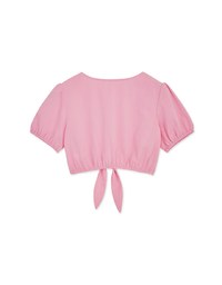 Deep V Neck Tie Crop Top