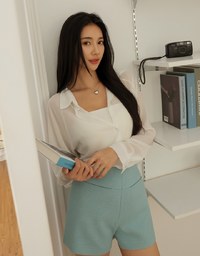 Sheer Breasted Oversized Blouse