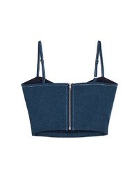 Denim Thread Thin Shoulder Vest (With Padding)