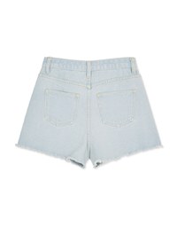 Distressed Hem Denim Shorts