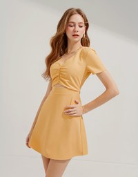 Back Hollow Strap Mini Dress (With Padding)