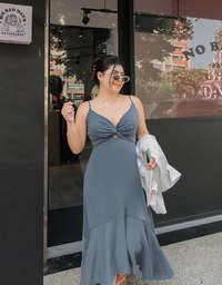 2WAY Hollow Tie Mermaid Maxi Dress (With Padding)