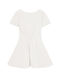 Heart Neck Pleated Mini Dress