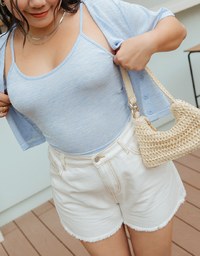 Two Piece Ribbed Short Sleeve Top
