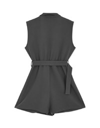 Edgy Smart Lapel Playsuit (With Belt)