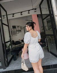 V-NECK LACE JUMPSUIT