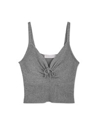 V Neck Scrunch Knit Cami Top