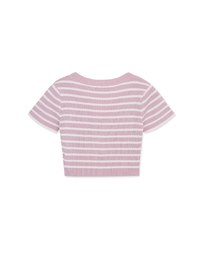 Striped Button-Breasted Knitted Top