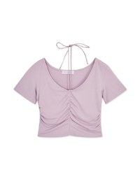 Halter Neck Scrunch Crop Top