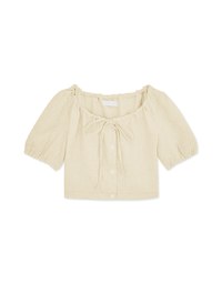 Elegant Tie Ribbon Short Sleeve Top