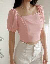 Chiffon Puffed Sleeve Top