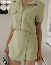 Edgy Chic Side Buttoned Skort