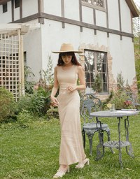 Sheer Knit Tank Maxi Dress