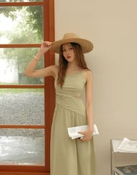 Hollow Waist Irregular Splice Maxi Dress