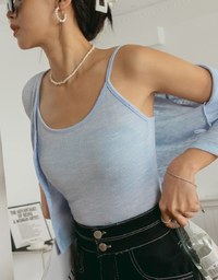 Two Piece Ribbed Short Sleeve Top