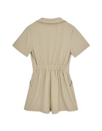 Edgy Smart Lapel Buttoned Playsuit