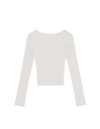 Solid Color U-neck Ribbed Top