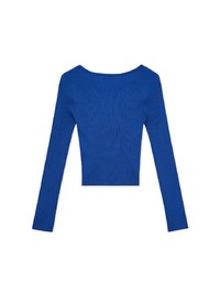 Solid Color U-neck Ribbed Top