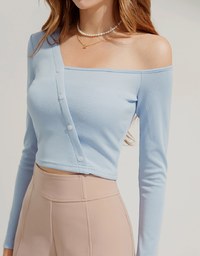 One-Shoulder Long Sleeved Top (with padding)