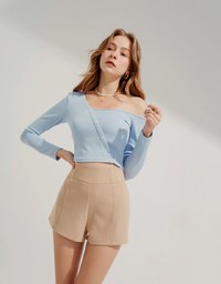 One-Shoulder Long Sleeved Top (with padding)