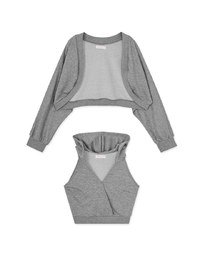 Two-Piece Layered Hooded Top