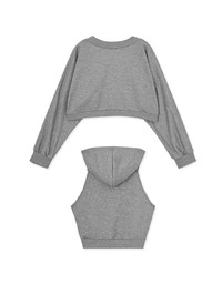 Two-Piece Layered Hooded Top