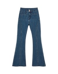 Fitted Hip Wrap Flared Jeans