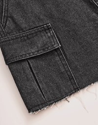 Drawstring Workwear Denim Shorts