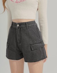 Drawstring Workwear Denim Shorts