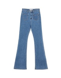 Double Pocket Long Leg Trumpet Denim Pants