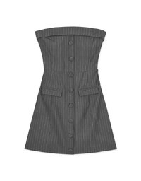 Straight-Cut Flat Suit Short Dress (With Padding)